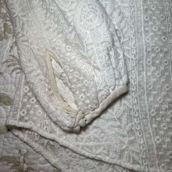 Theory Silk Lace Embroidered Top Shirt Blouse, size small, BohoChic Feminine - Picture 6 of 15